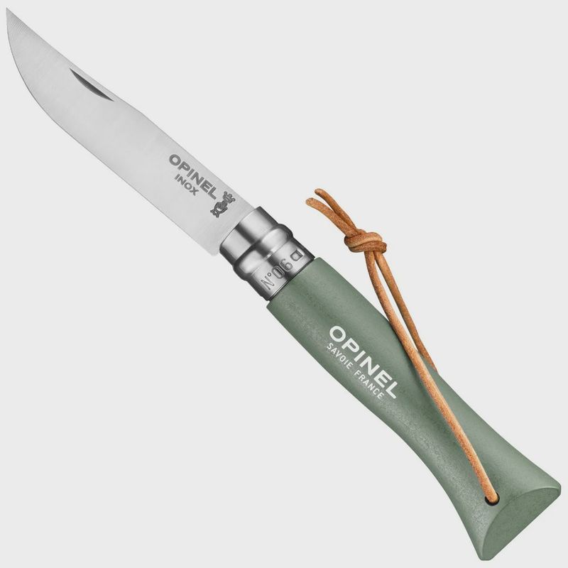 Opinel No.6 Folding Knife with Lanyard - Sage