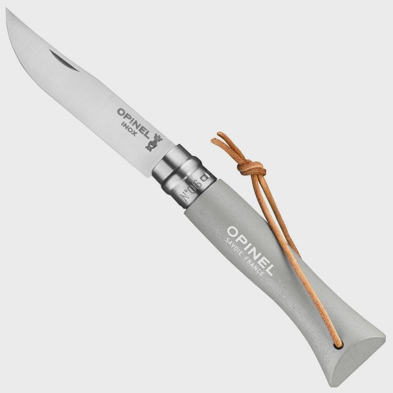 Opinel No.6 Folding Knife with Lanyard - Cloud