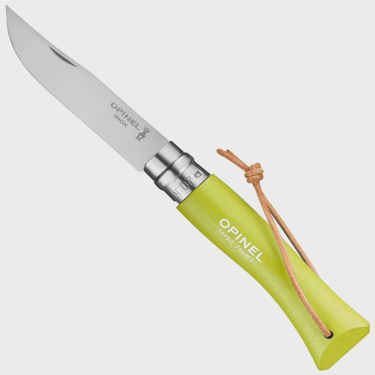 Opinel No.7 Folding Knife with Lanyard - Anise / Lime