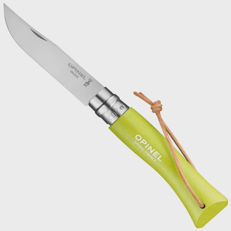 Opinel No.7 Folding Knife with Lanyard - Anise / Lime