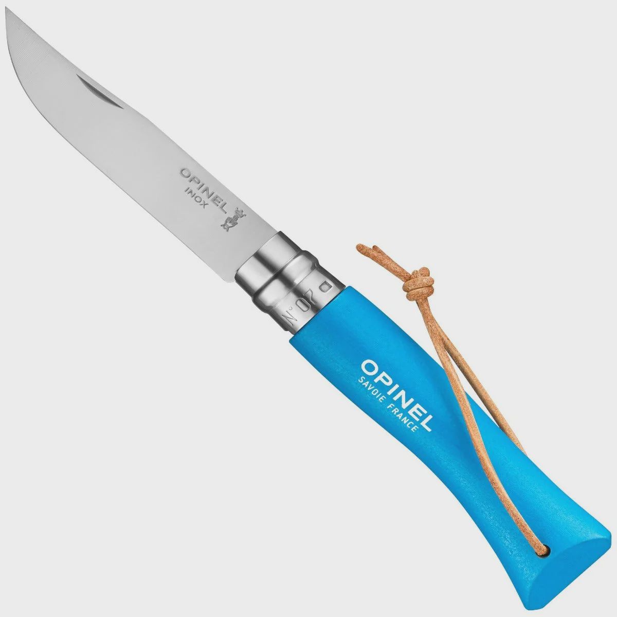 Opinel No.7 Folding Knife with Lanyard - Sky Blue