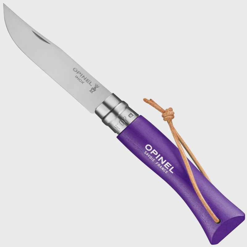 Opinel No.7 Folding Knife with Lanyard - Purple