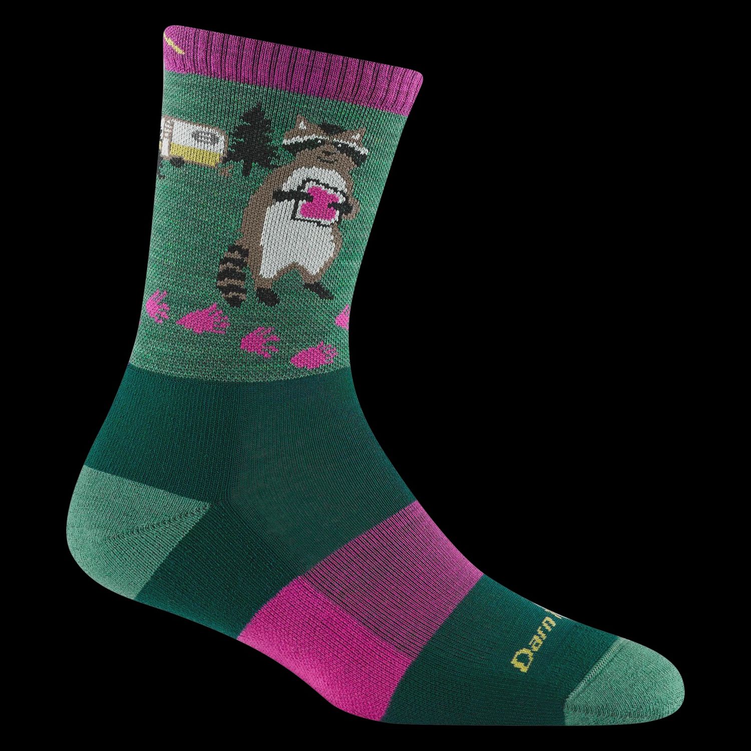 Darn Tough Socks Lightweight 5001 - Moss w/ Raccoon