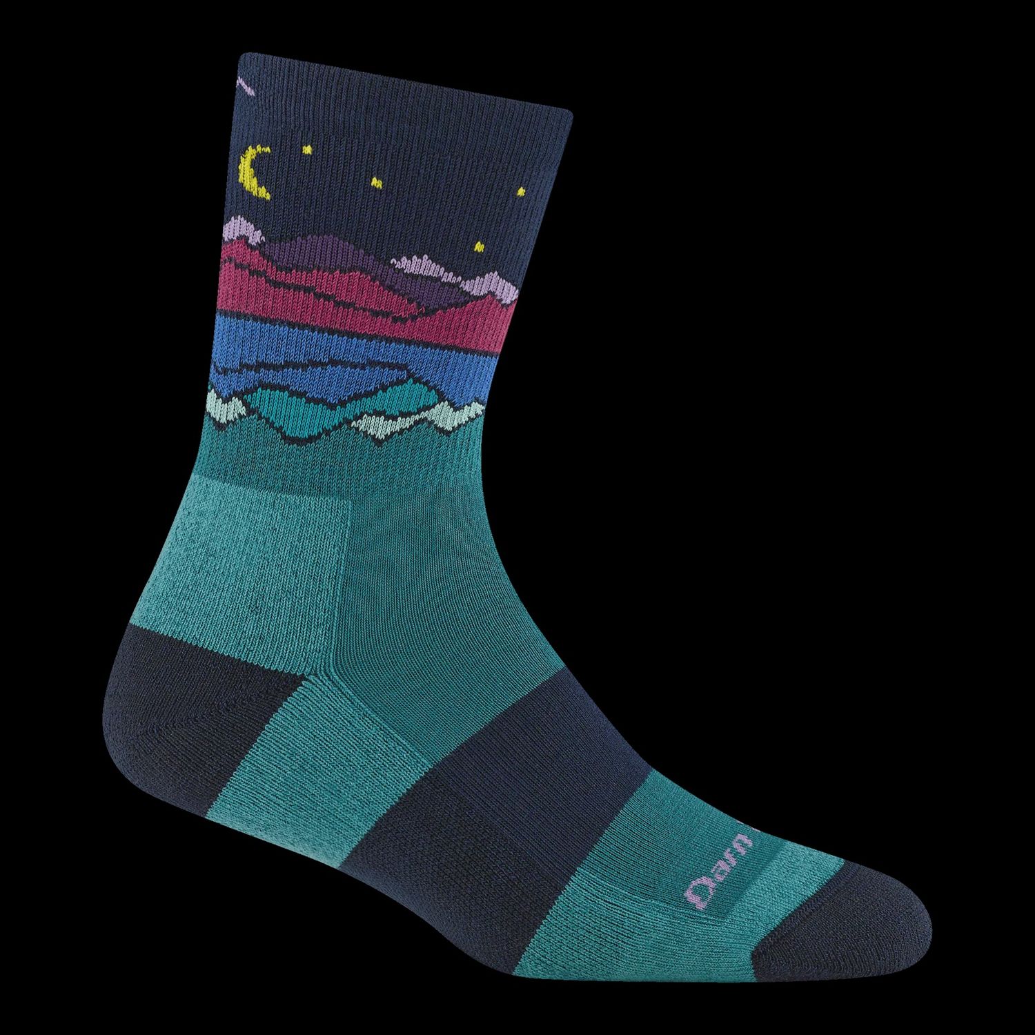 Darn Tough Socks Midweight 5025 - Teal w/ Mountains
