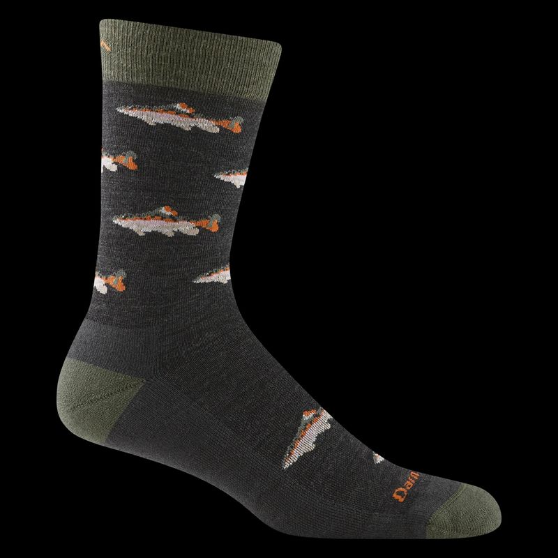 Darn Tough Socks Lightweight 6085 - Charcoal w/ Trout