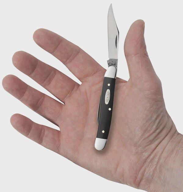 Case Medium Jack Folding Pocket Knife, Stainless Steel, Black Handle