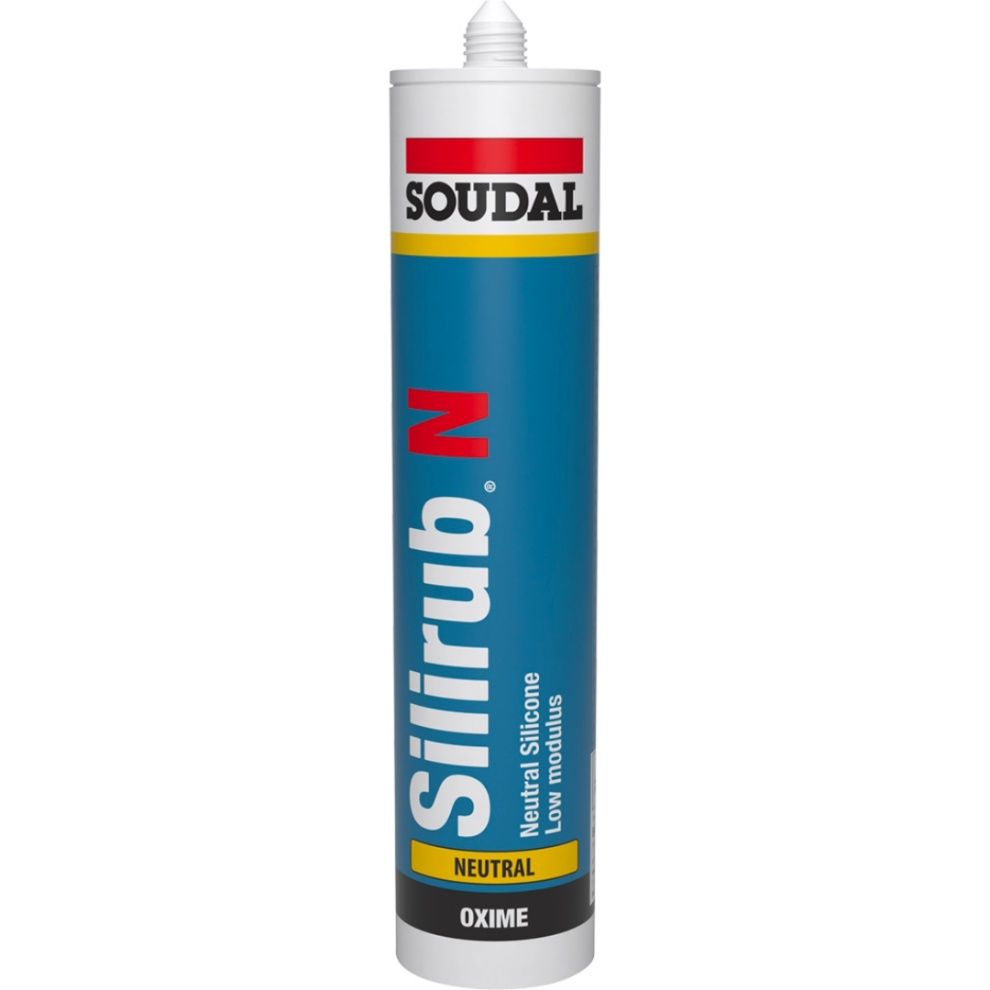 Soudal Silirub N Low Modulus Neutral Silicone., Colour: Brilliant White