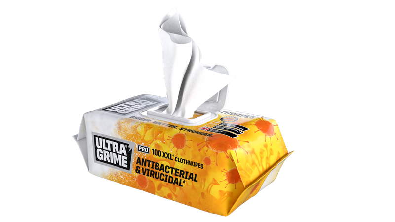 UltraGrime Pro ANTI-BACTERIAL XXL + Clothwipes 100 Pack