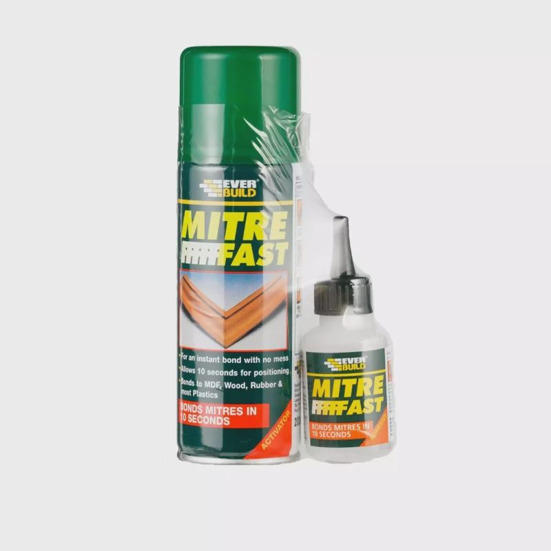 EVERBUILD Mitre Fast Super Glue 50g - Mitre Fast Activator 200ml