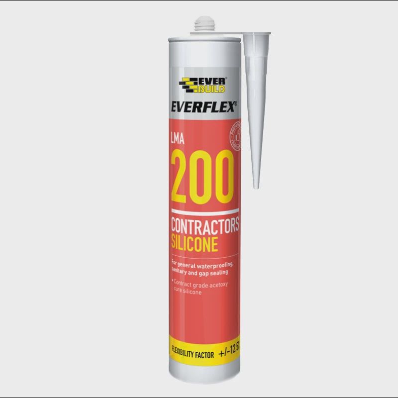 Everbuild 200 Everflex Contractors LMA Acetoxy Silicone