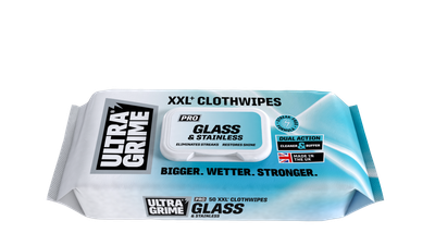 Ultragrime Pro Glass and Stainless XXL+ Cleaning Wipes 50 Pack