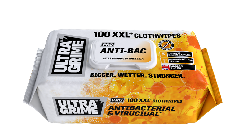UltraGrime Pro ANTI-BACTERIAL XXL + Clothwipes 100 Pack