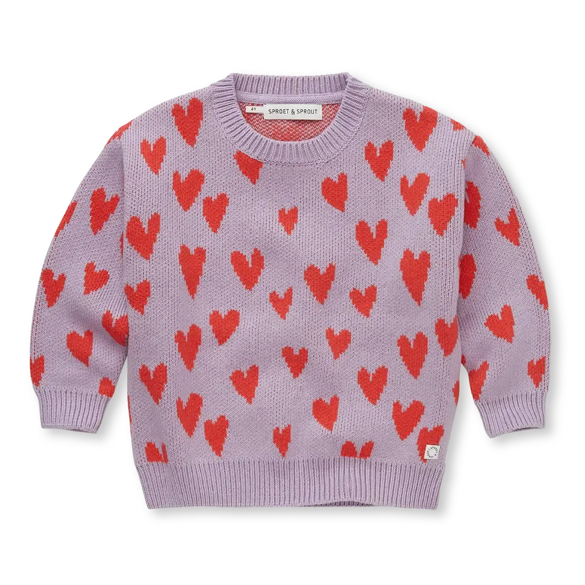 Intarsia hearts trui