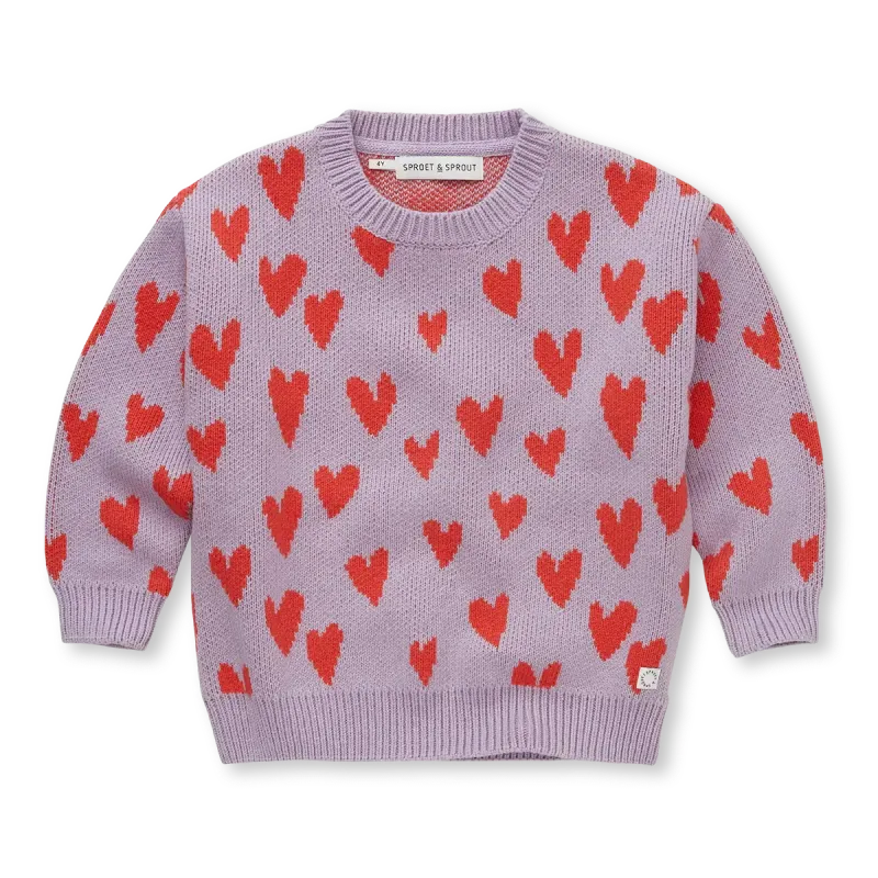 Intarsia hearts trui