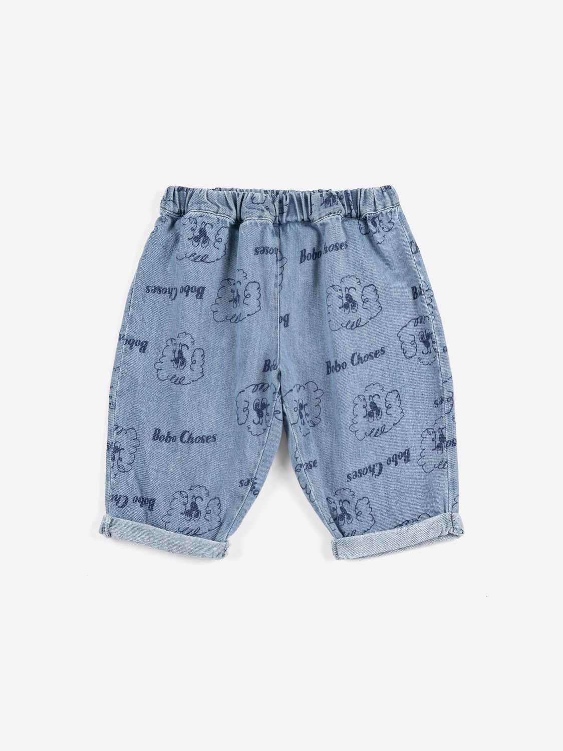 Dog all over denim mini
