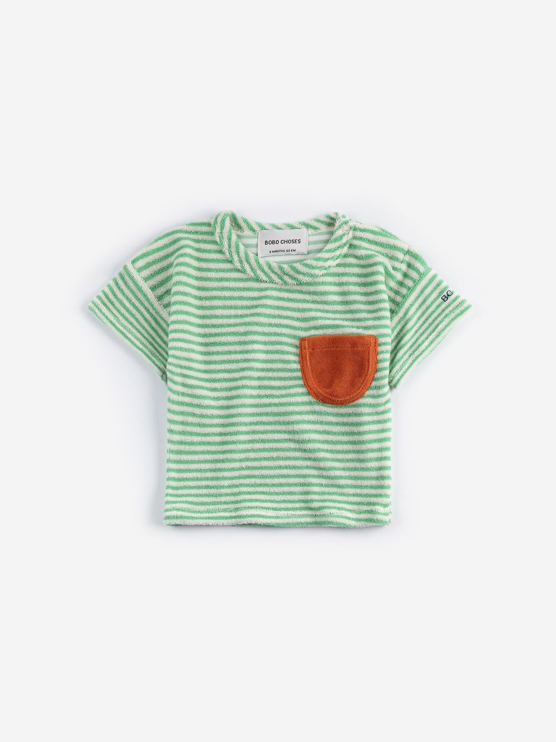 Green stripes terry t-shirt