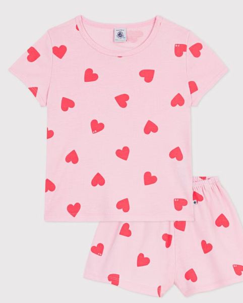Pyjama kort hartjes PB roos