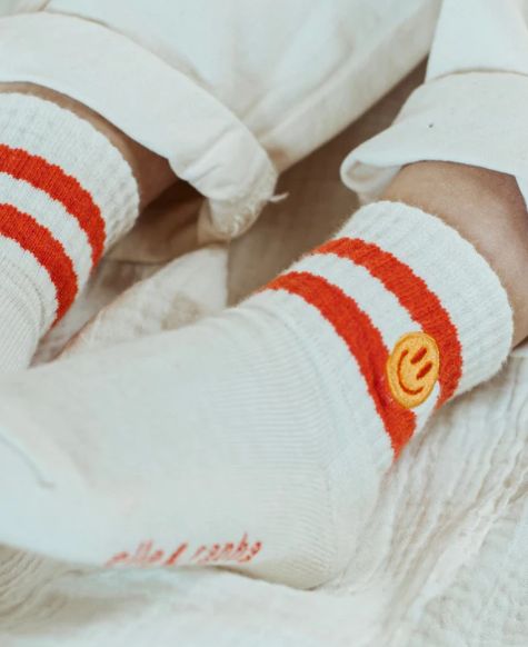 Smiley kousen Wit/Oranje