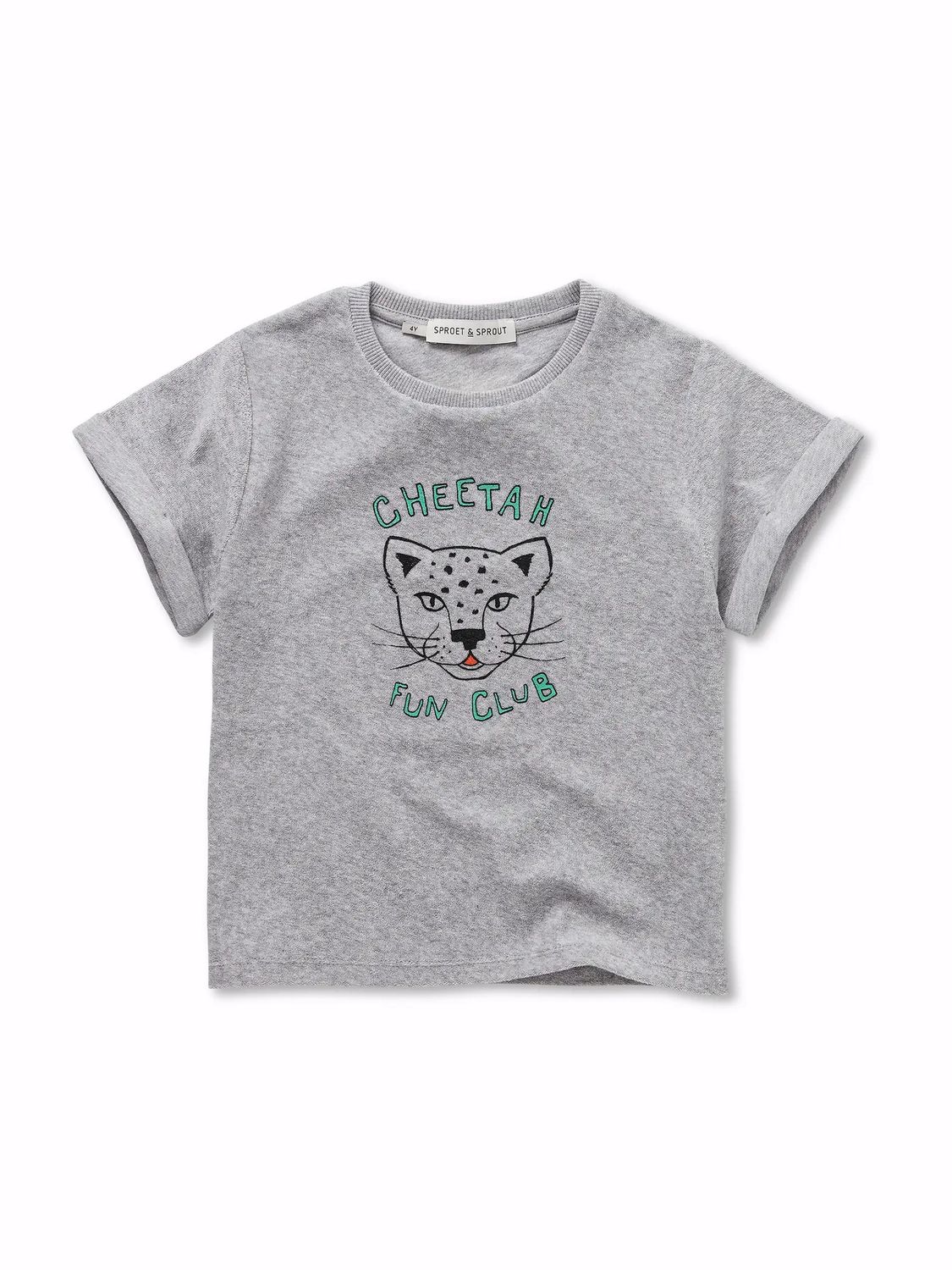 T-shirt cheetah grey chiné