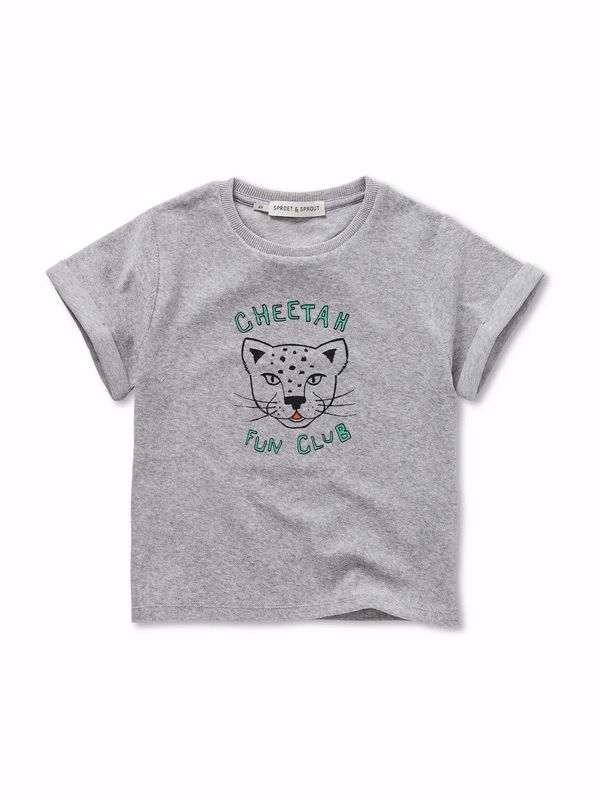 T-shirt cheetah grey chiné