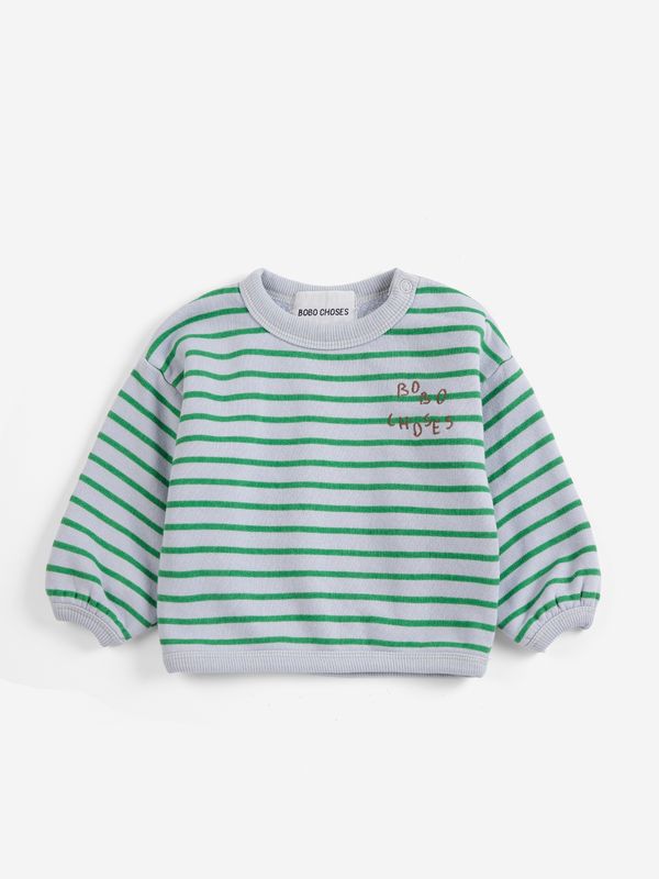 Sweatshirt stripes groen