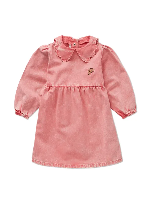 Denim pink jurk