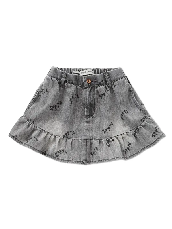 Grey denim rokje