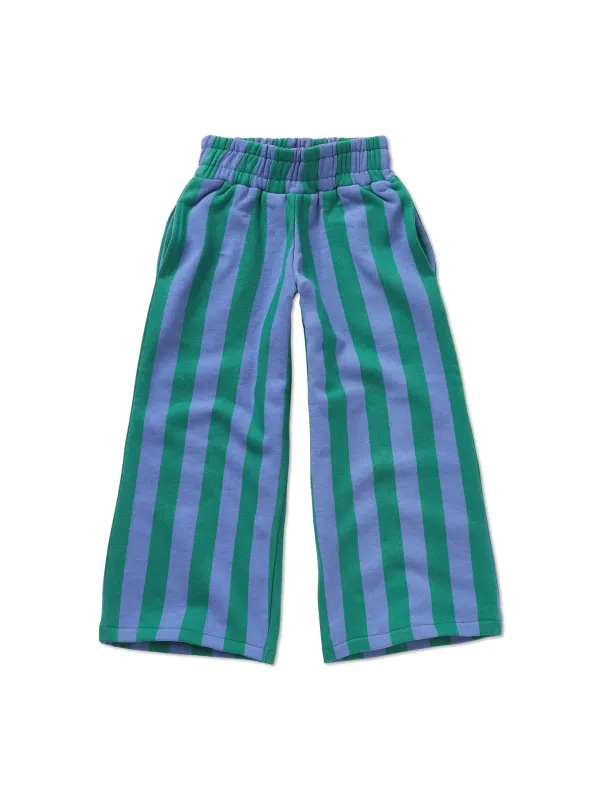 Groen-paars gestreepte broek