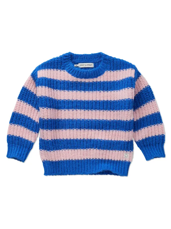 Blauw rood gestreepte knit