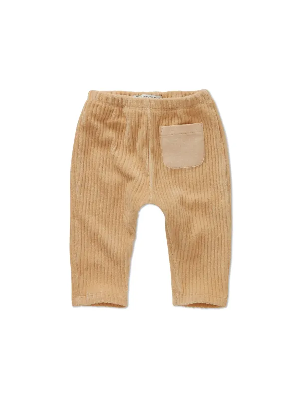 Beige velvet broek