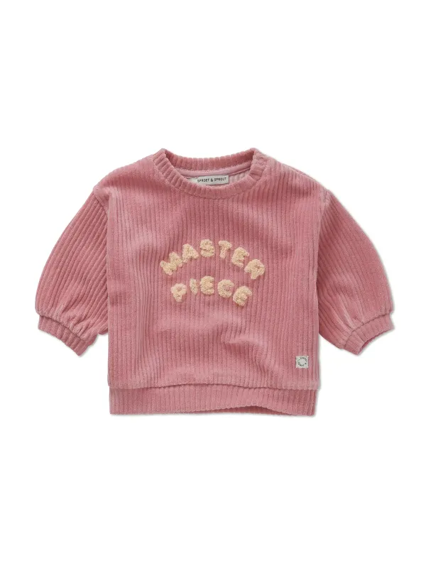 Roze sweatshirt rib