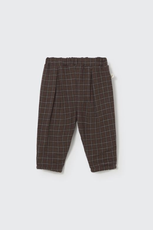 Geruite bruine broek