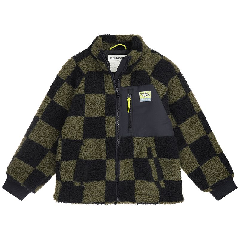 Zwart groene teddy jas