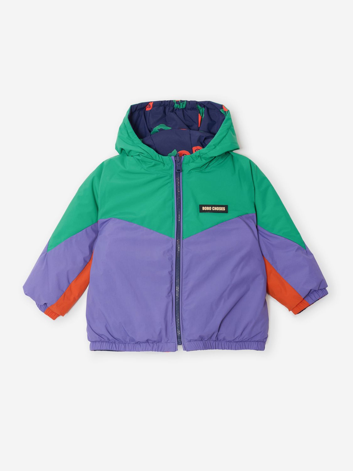 Paars/oranje/groene jas