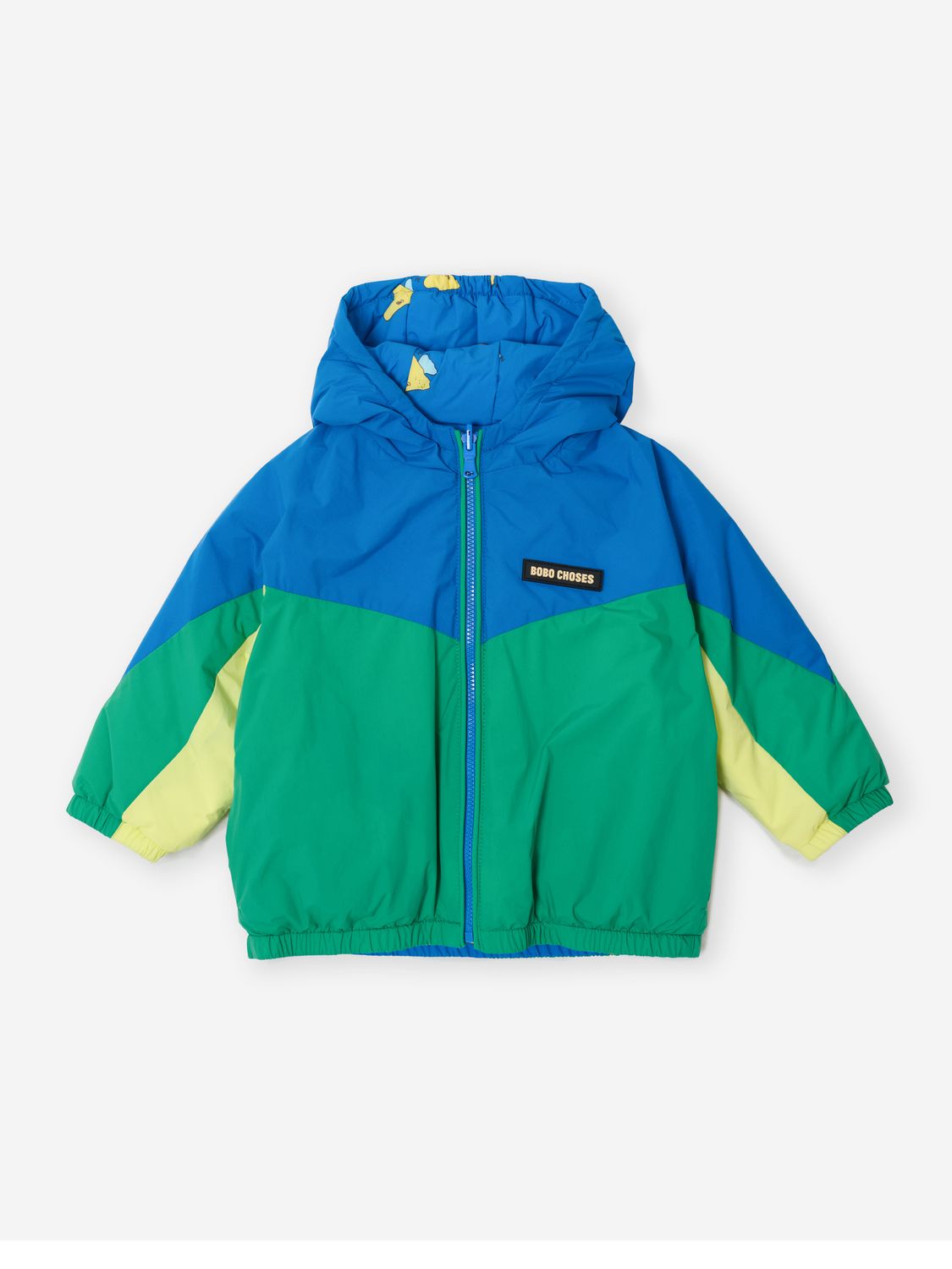 Blauw/groene jas