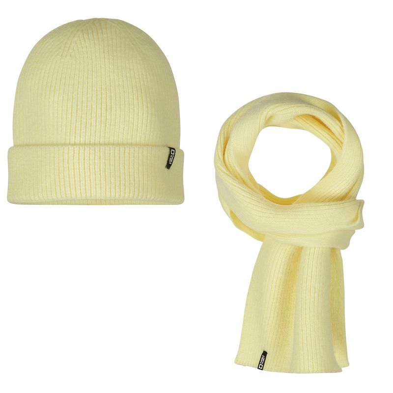 Set sjaal &amp; muts geel