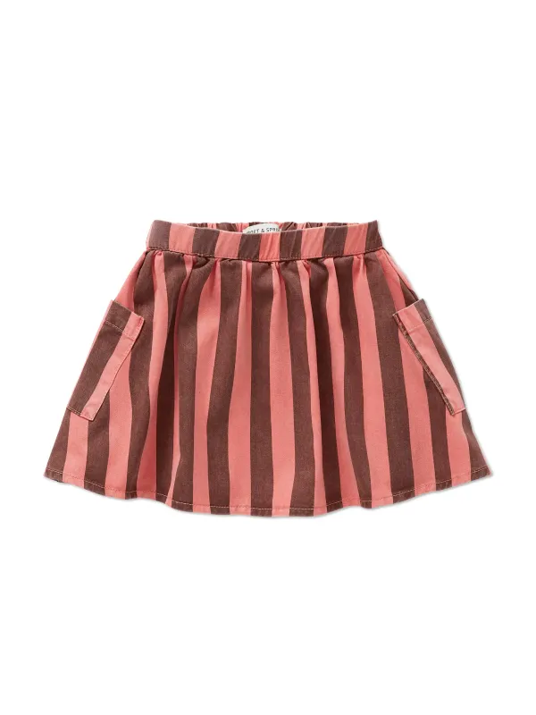 Striped denim skirt