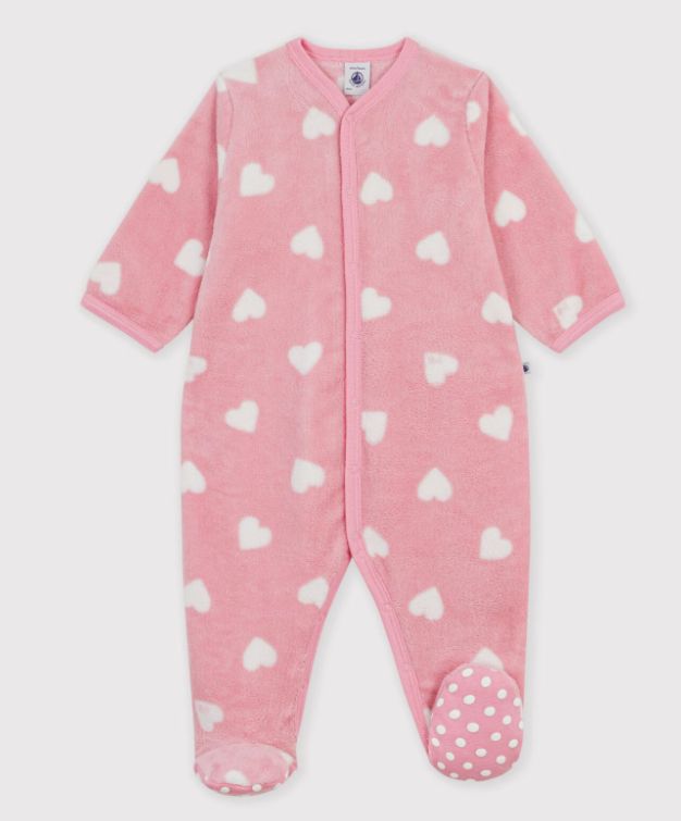 Dors bien fleece hartjes roos