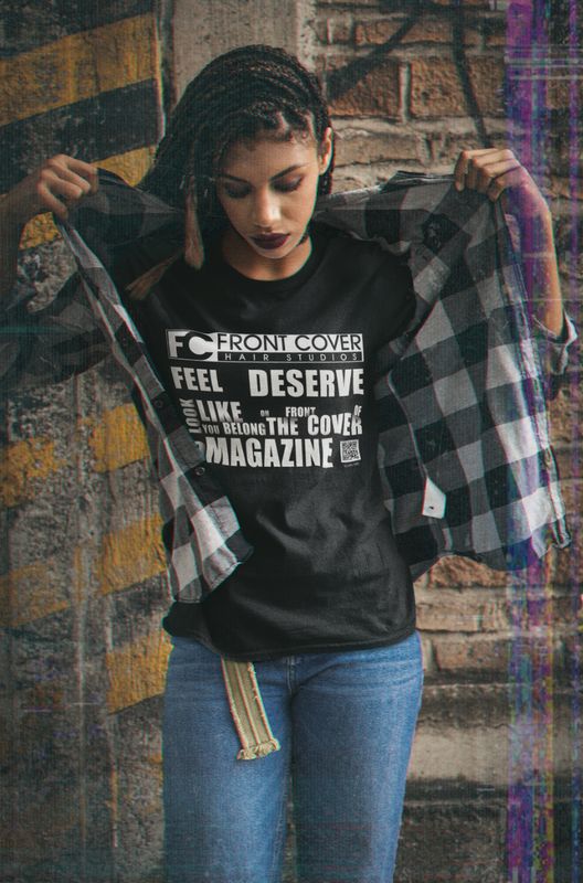 Front Cover  - Black -Slogan Shirt