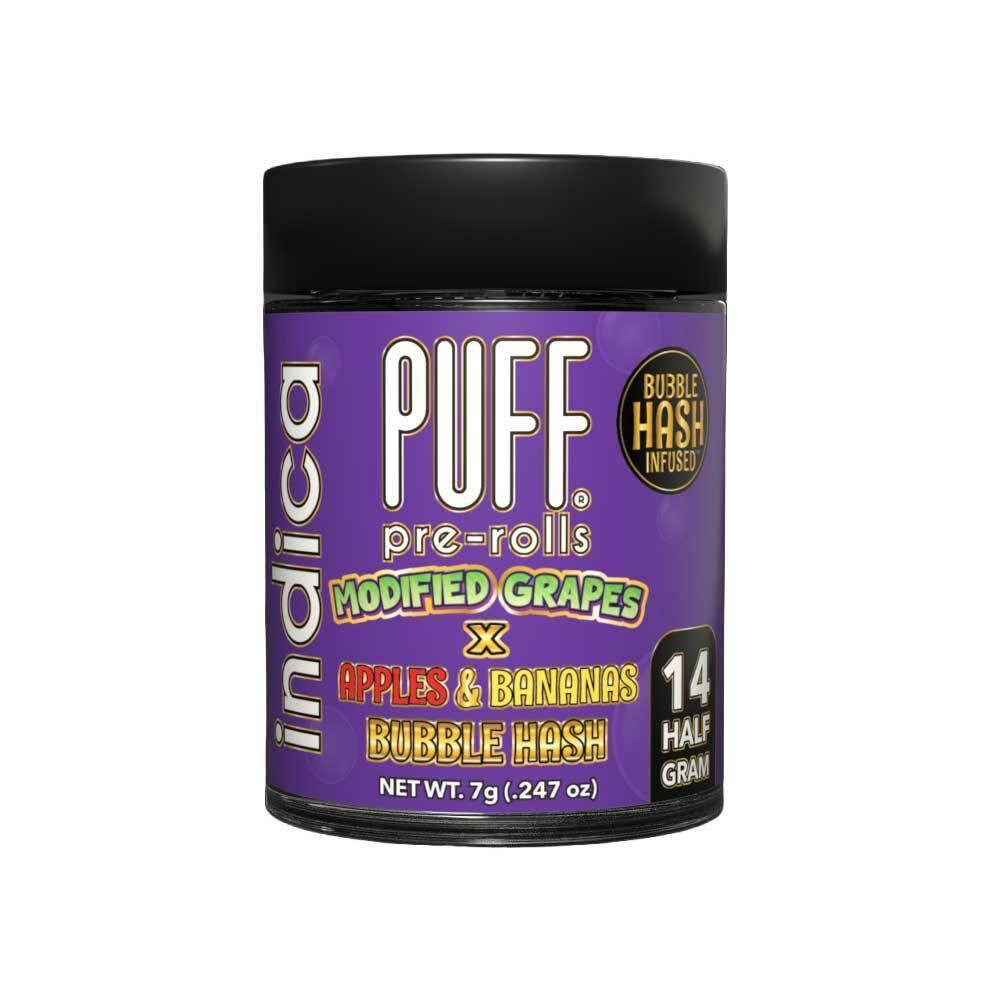PUFF - Modified Grape x Apple & Banana Bubble Hash Infused Prerolls 14pk-7G