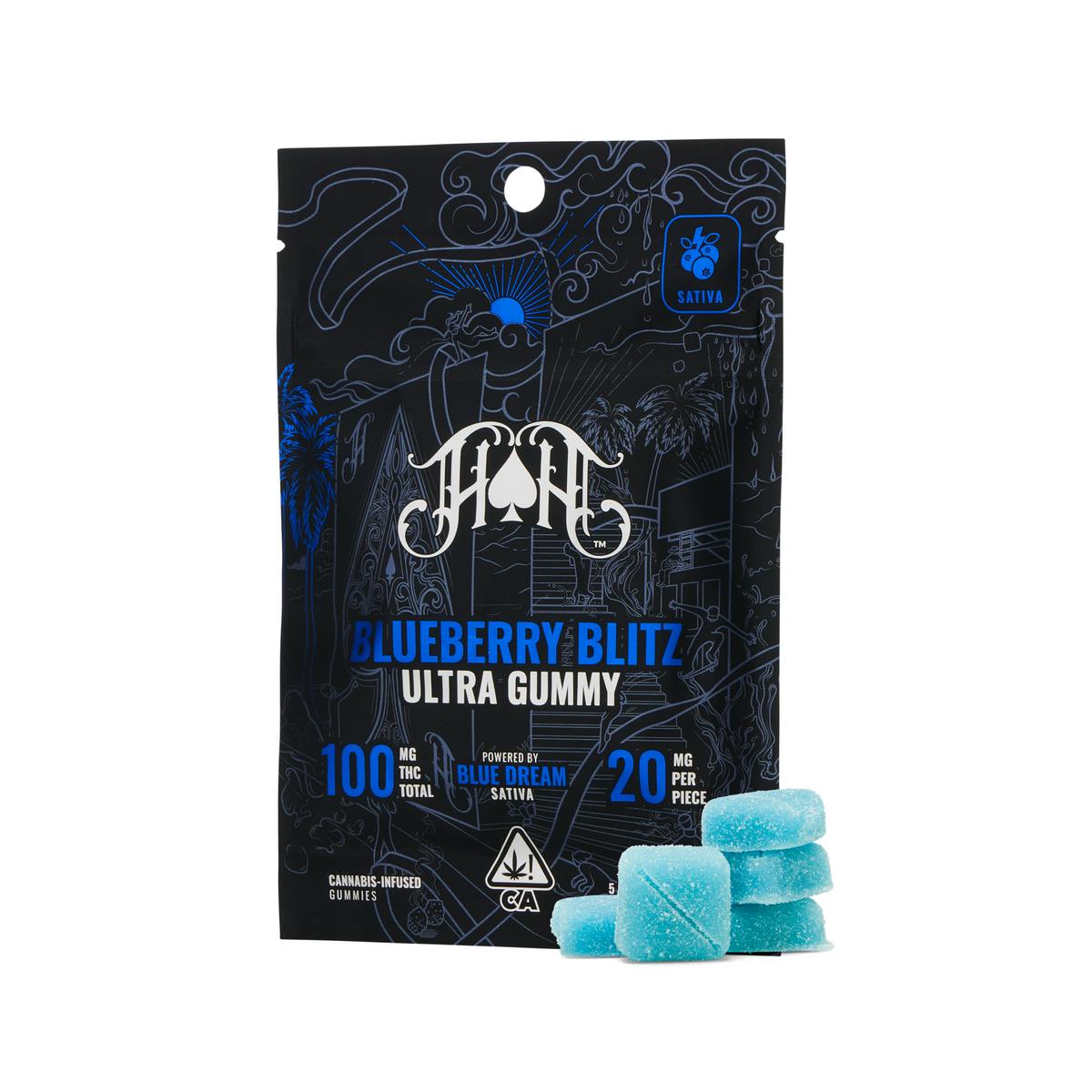 HEAVY HITTERS - Blueberry Blitz | Sativa - Ultra Pure Gummies - 100mg THC