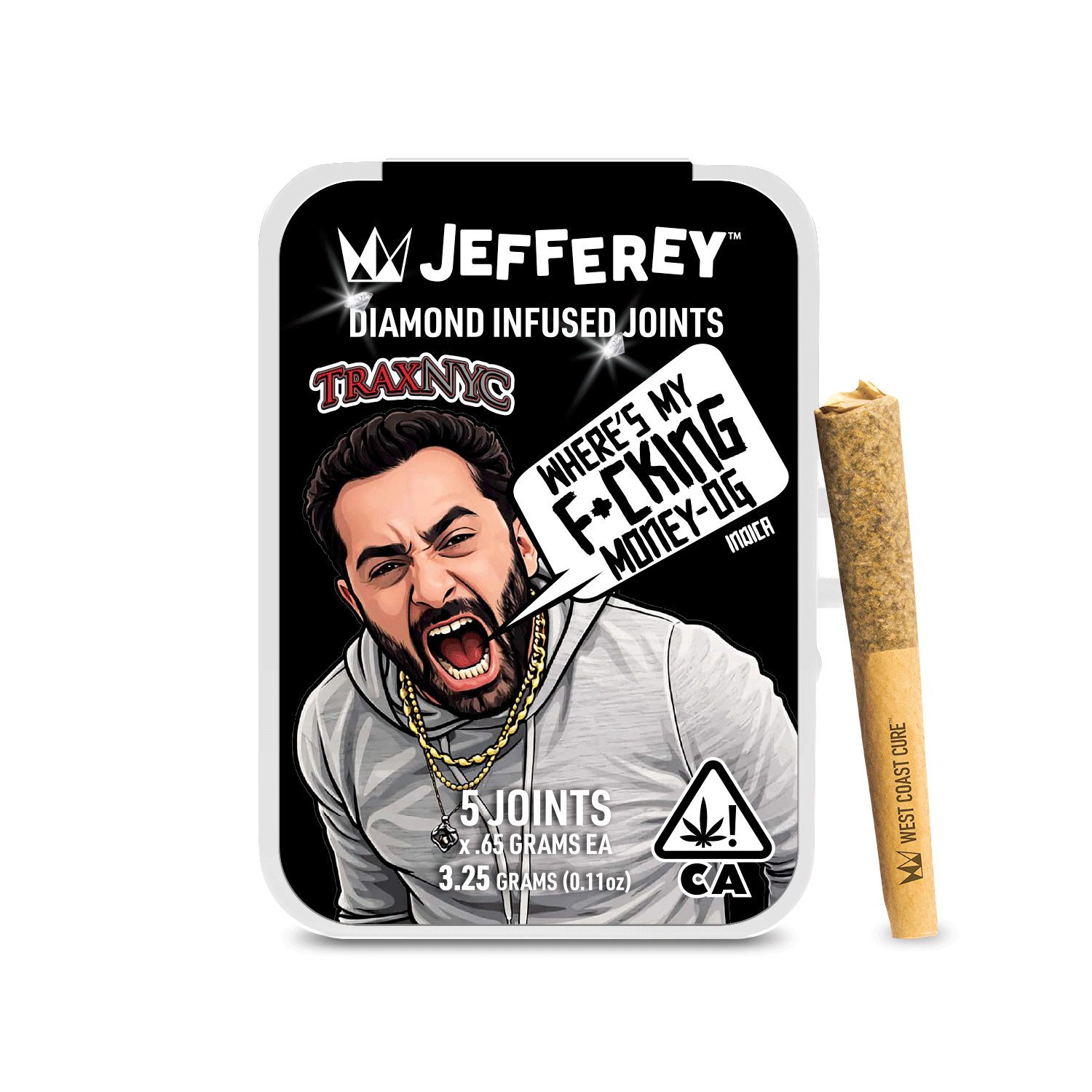 WEST COAST CURE - Where's My F*cking Money OG - 0.65G Jefferey Infused Joint 5 Pack