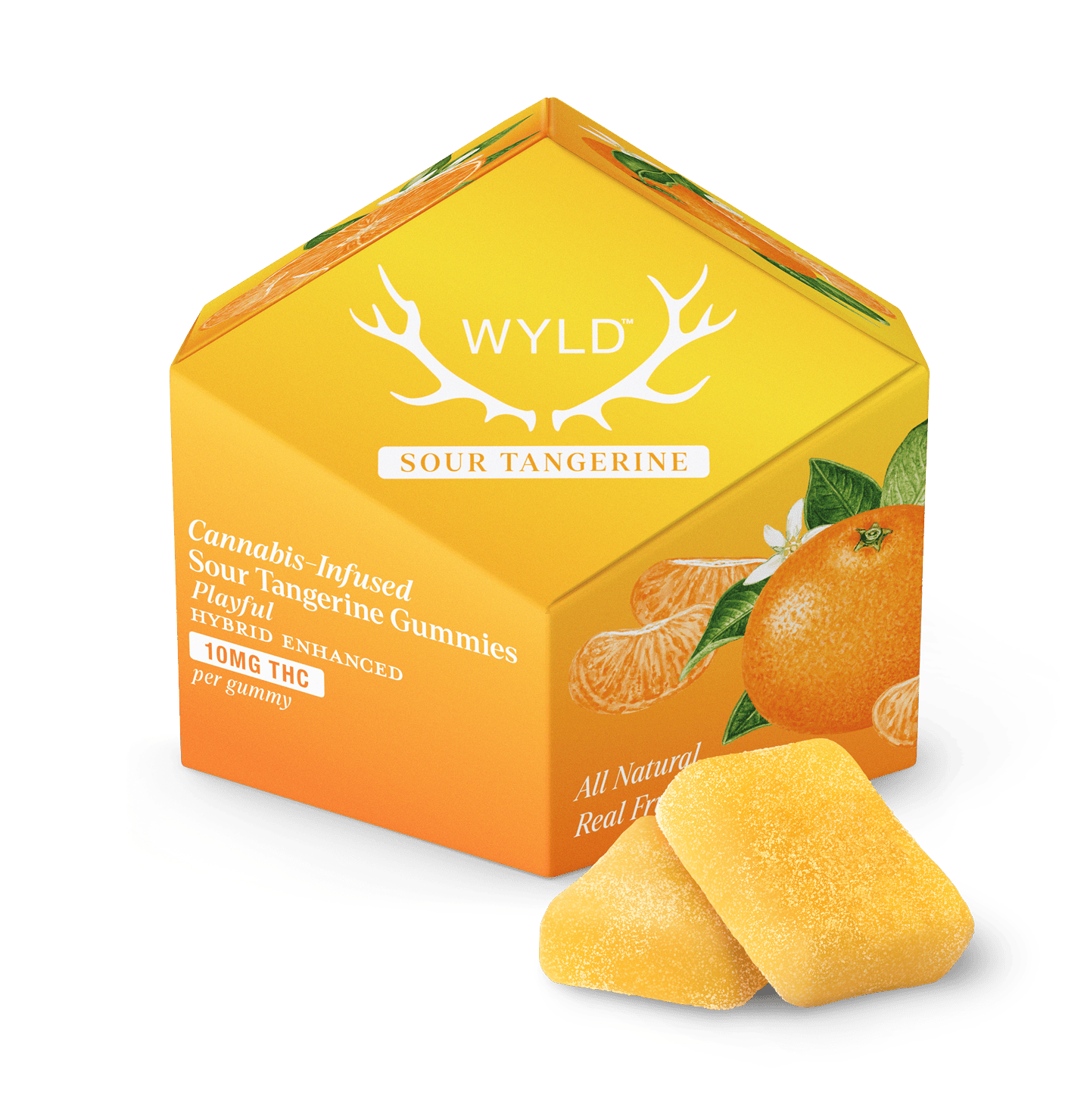 WYLD | Sour Tangerine Hybrid Enhanced Gummies | 100mg | 10ct | 10mg/ea