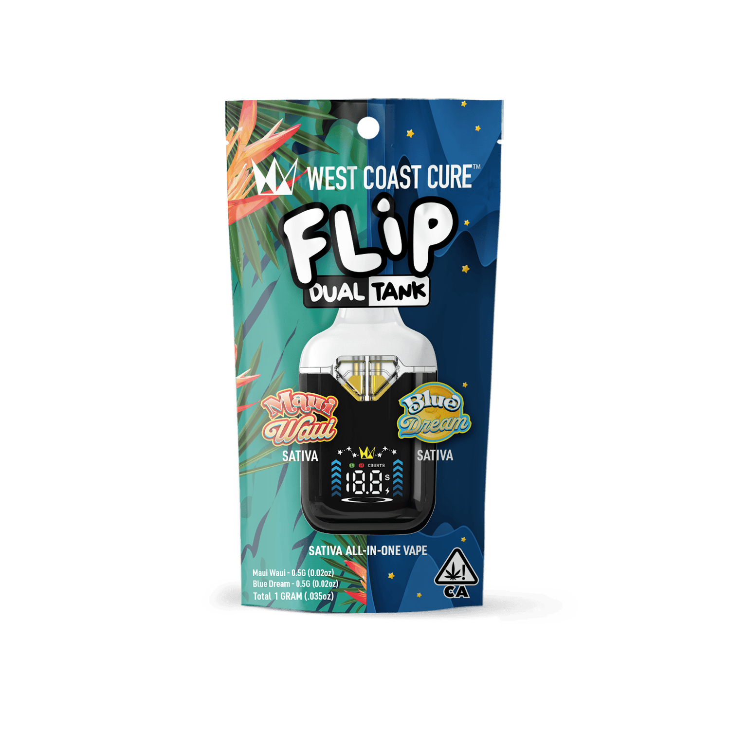 WEST COAST CURE - Maui Waui x Blue Dream - 1G AIO CUREbar Flip