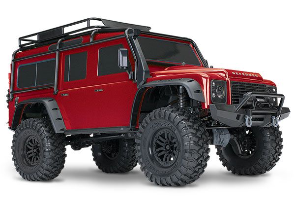 82056-4_RED TRX-4 Scale and Trail Crawler with Land Rover" Defender" Body:  4WD Electric Trail Truck with TQi Traxxas Link Enabled 2.4GHz Radio System