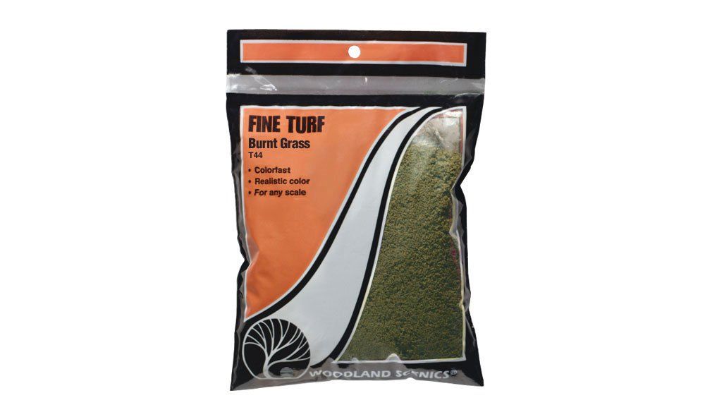 44 Woodland Scenics 44 Fine Turf Bag, Burnt Grass/18 cu. in.