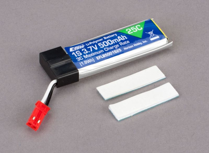5001S25 500mAh 1S 3.7V 25C LiPo Battery: JST