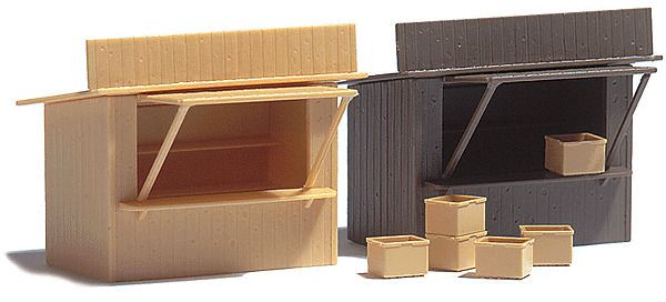 189-1055 2 Stands/Market Stalls w/Crates -- Kit
