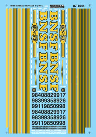 871044 Burlington Northern Santa Fe - BNSF -- SD70MAC "Premium Heritage" Hood Unit Diesels w/Cigar-Band Nose Herald HO