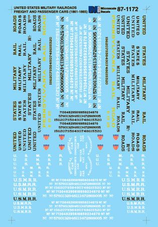 87-1172 Military US Army 1861-65 American Civil War Railroad Equipment US Military Railroad Freight &amp; Passenger Cars (1861-1865)